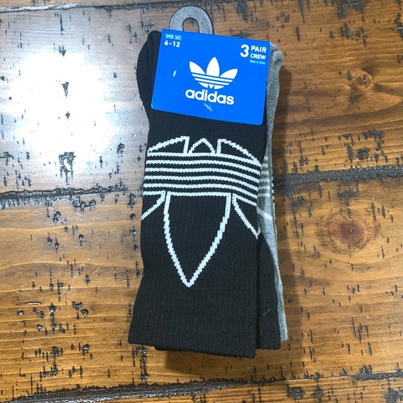 Adidas Men’s Socks - 3 Pair Crew Socks Shoe Size 6-12 - Picture 4 of 6
